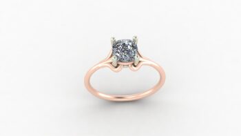 2 Tone Solitaire Engagement Ring