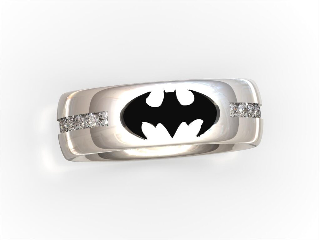 Custom Batman Ring | Custom Wedding Rings | Superhero Wedding Rings