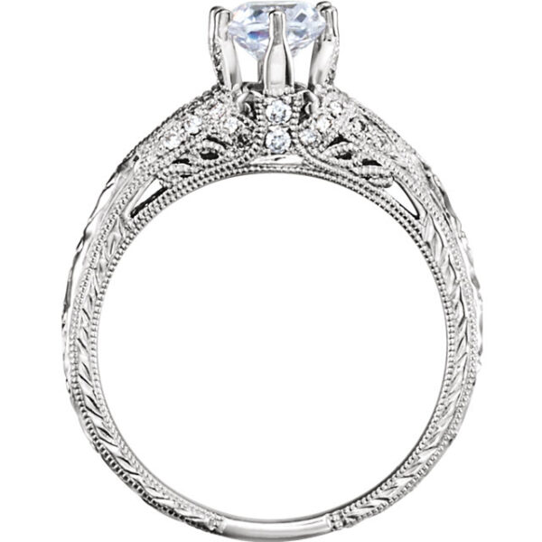 6 Prong Art Deco Engagement Ring