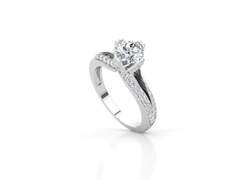 Split Shank Modern Engagement Ring | Custom Wedding Rings