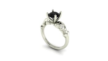 Black Diamond Skull Engagement Ring | Custom Jewelry