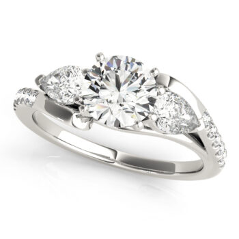 Asymmetrical 3 Stone Engagement Ring
