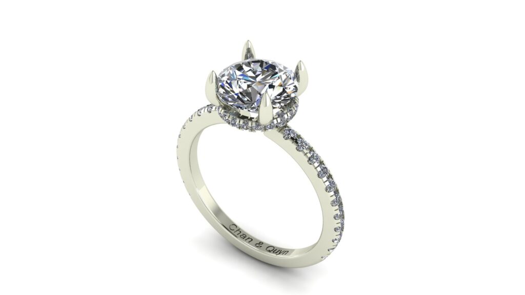 French Pave Engagement Ring 