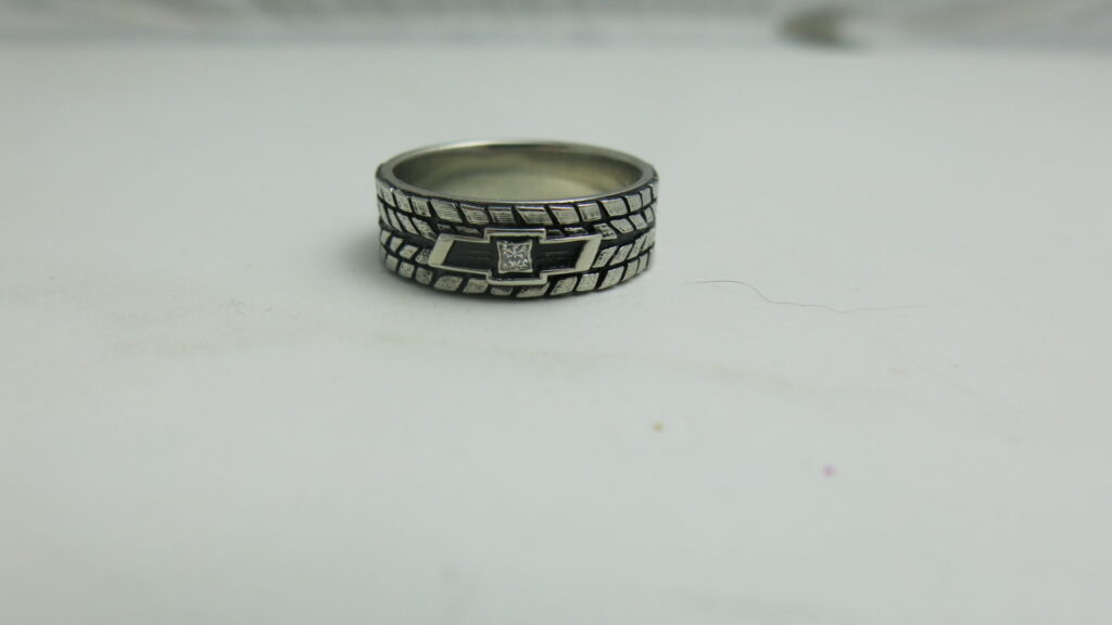 Diamond Tire Tread Wedding Ring