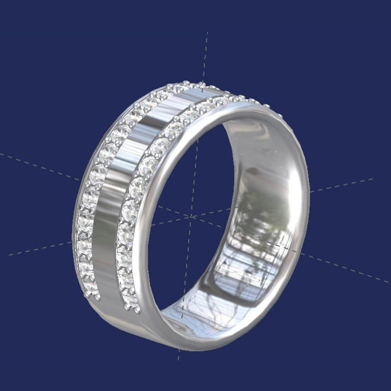 Double Row Diamond Wedding Ring
