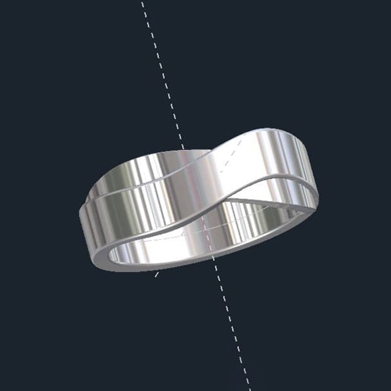 Unisex Crossover Wedding Ring