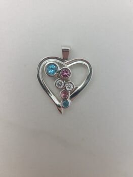 Birthstone heart pendant