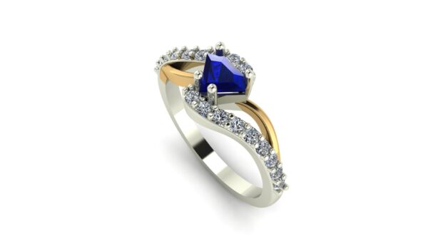 2 Tone Bypass Engagement Ring