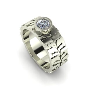 Mud Tire Tread Wedding Band