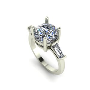 Three Stone Trellis Engagement Ring